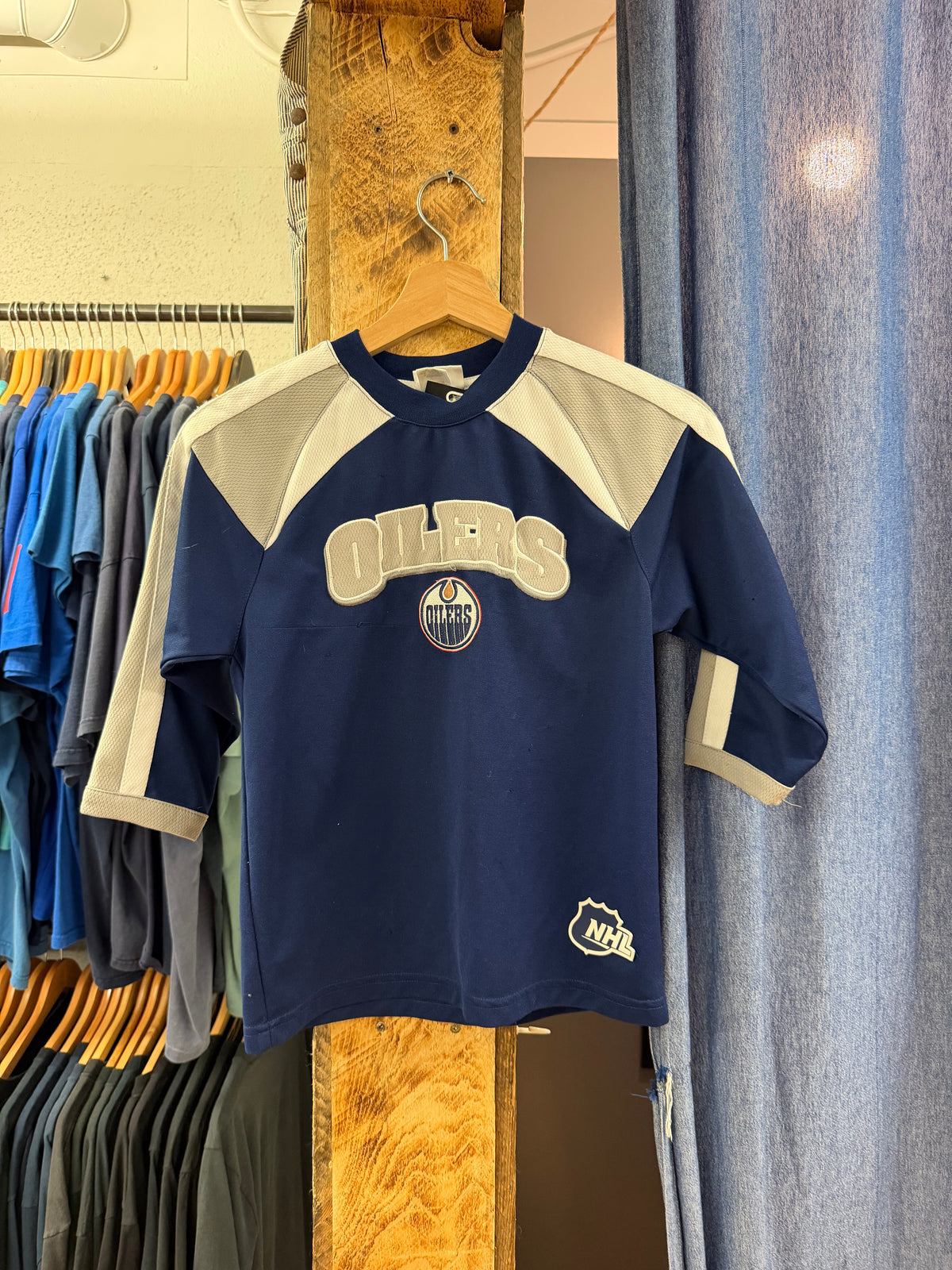 Vintage kids navy oilers jersey - 6X
