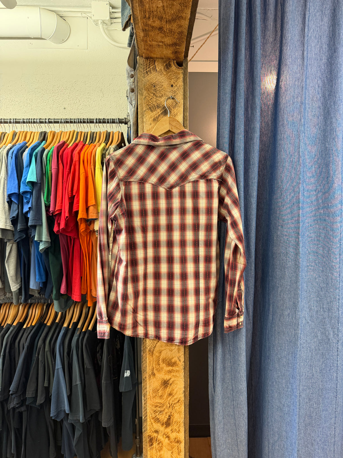 Vintage red plaid button up shirt - XL
