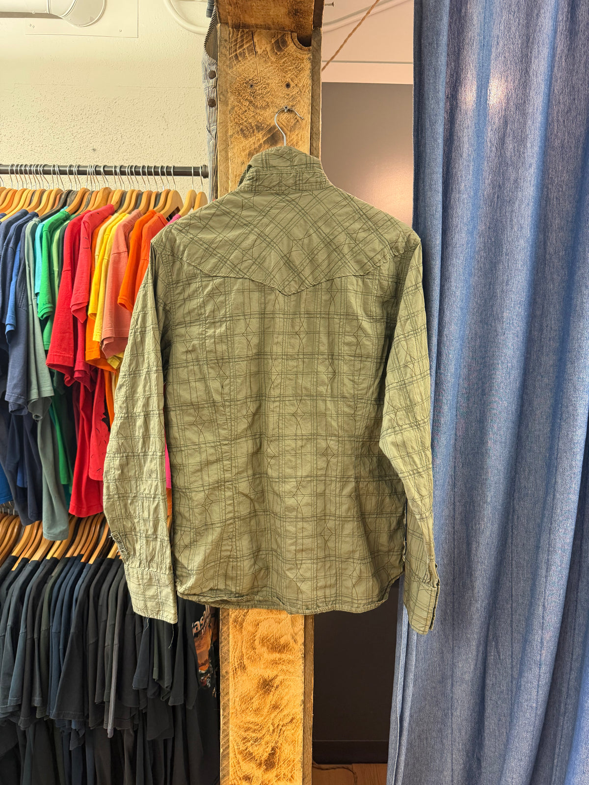 g-star green button up shirt - XL