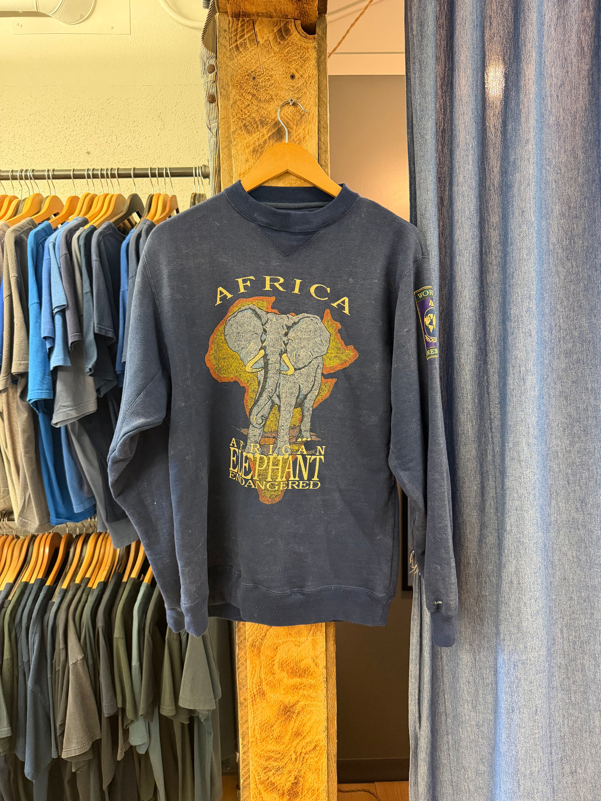 Vintage African elephant graphic sweatshirt - S