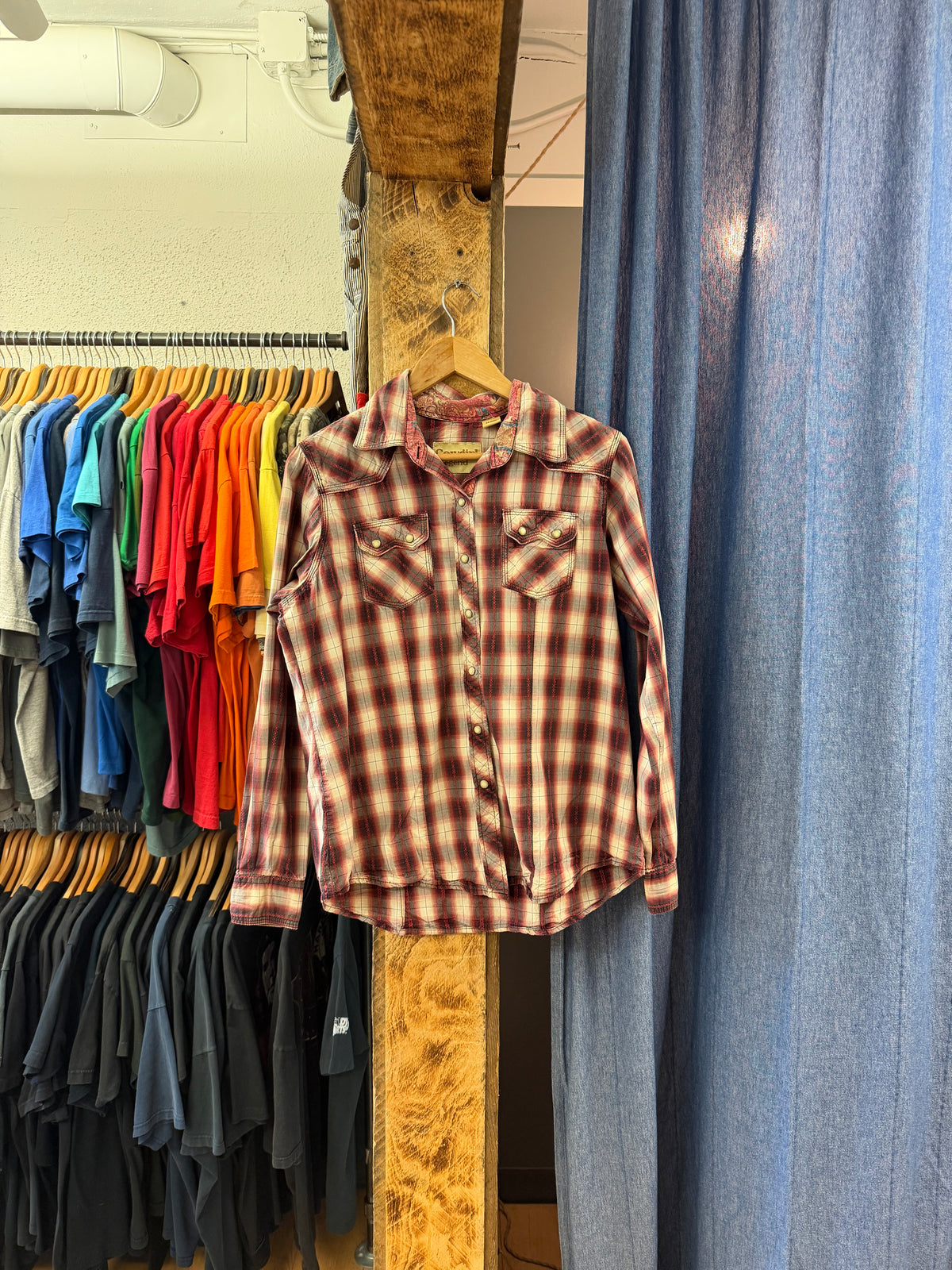 Vintage red plaid button up shirt - XL