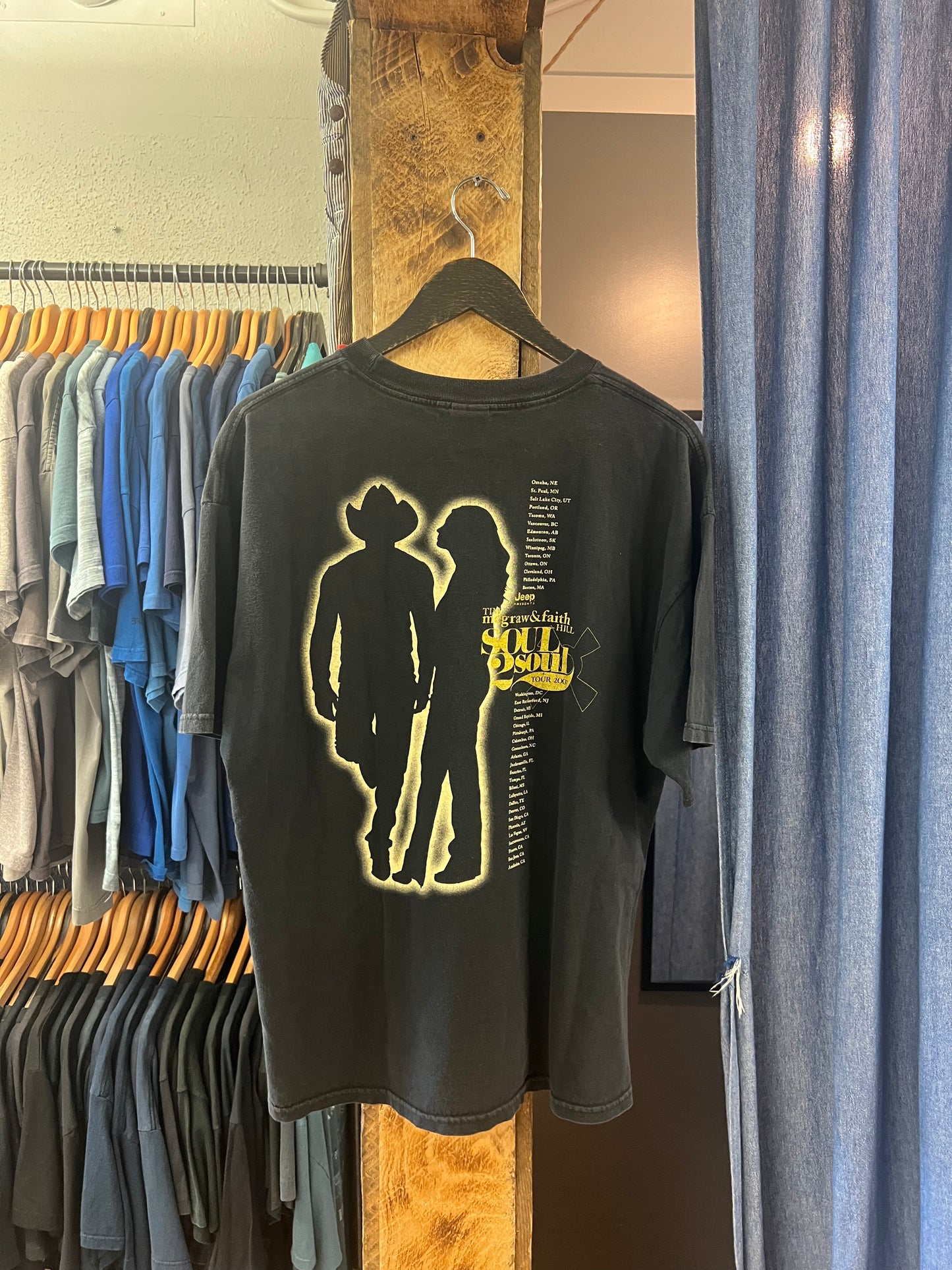 Vintage Tim McGraw and Faith Hill Tour 2007 Black Graphic T-shirt - XL