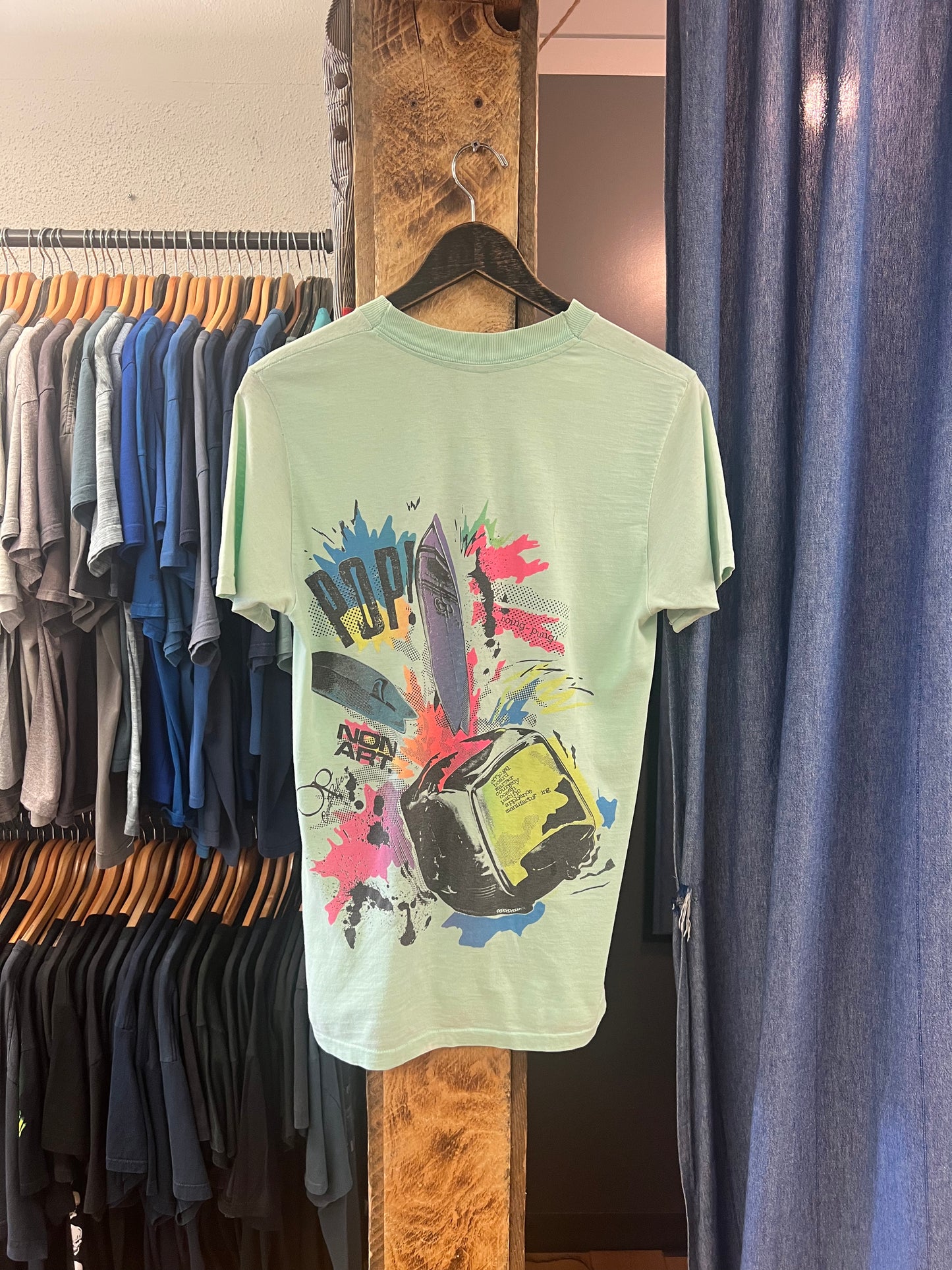 Vintage pop art mint graphic T-shirt - L