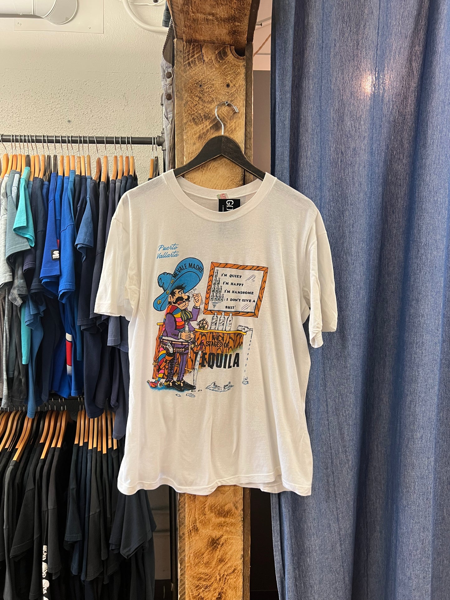 Vintage Tequila White Graphic T-shirt - XL
