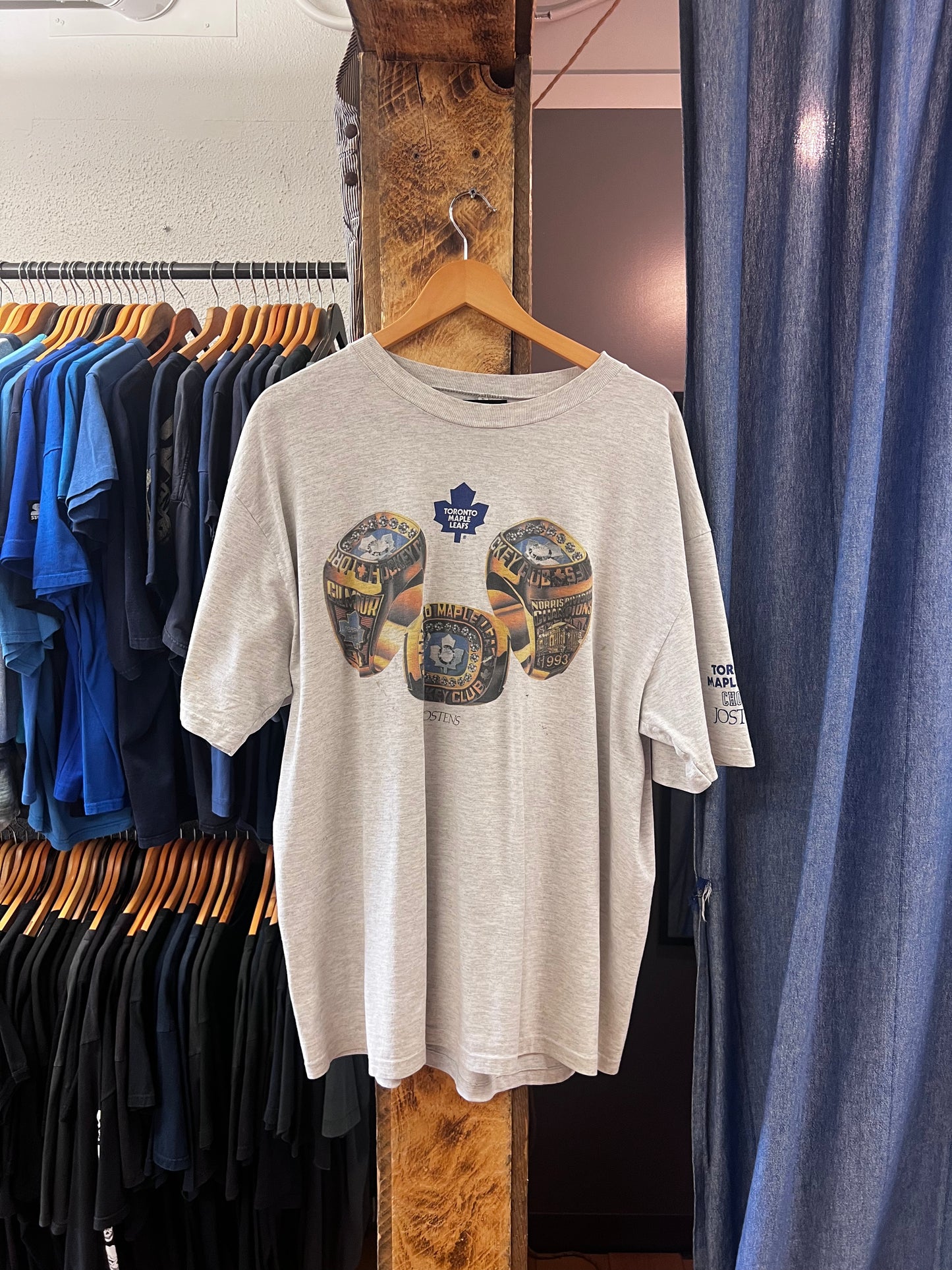 Vintage 1993 maple leafs grey tshirt - L