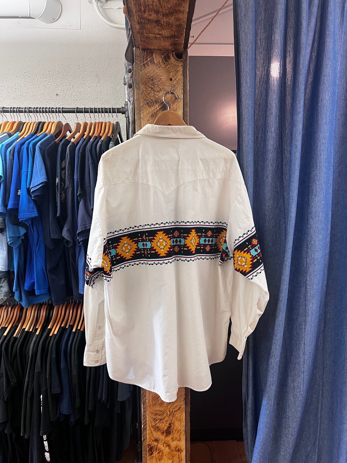 Vintage ash creek white western multicoloured button up shirt - XL