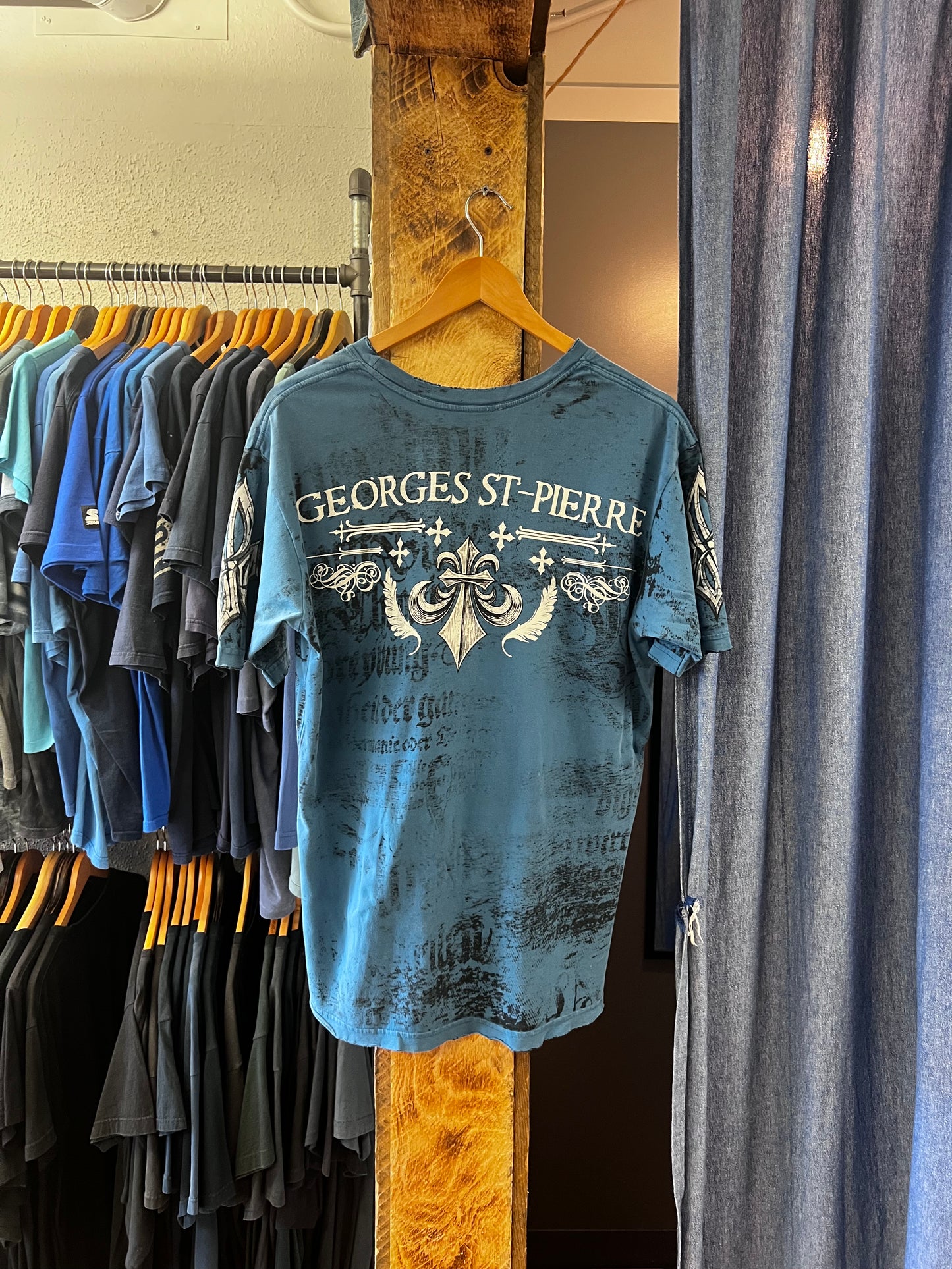 Vintage affliction blue graphic T-shirt - XL