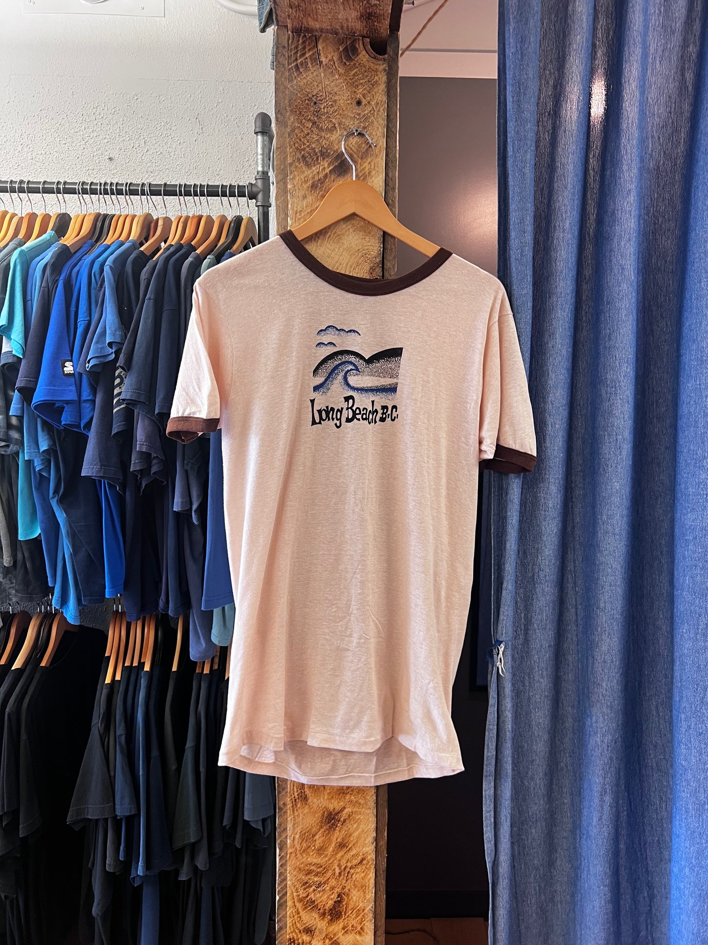 Vintage long beach bc cream T-shirt - XL