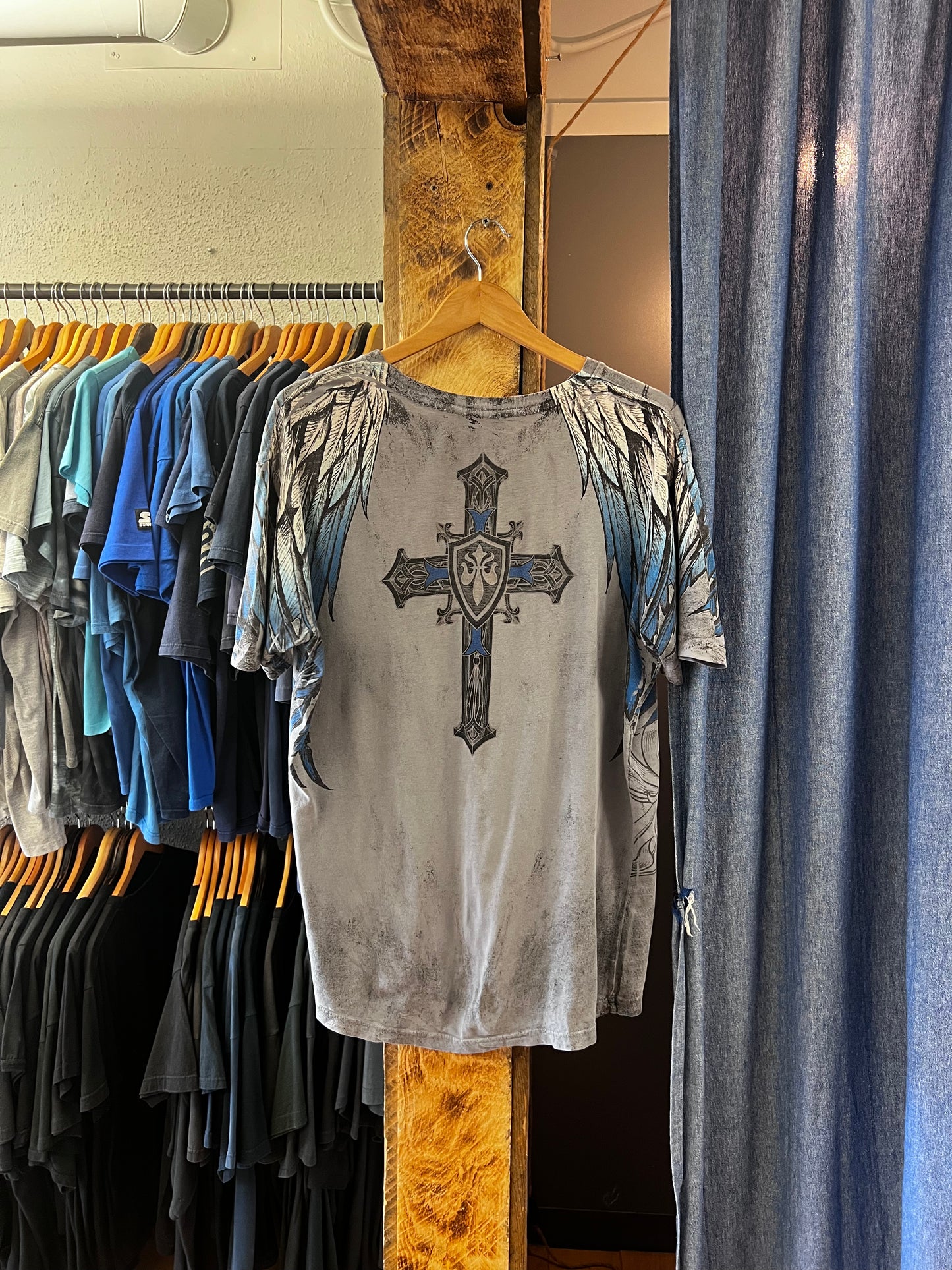 Vintage salvation grey graphic T-shirt - L