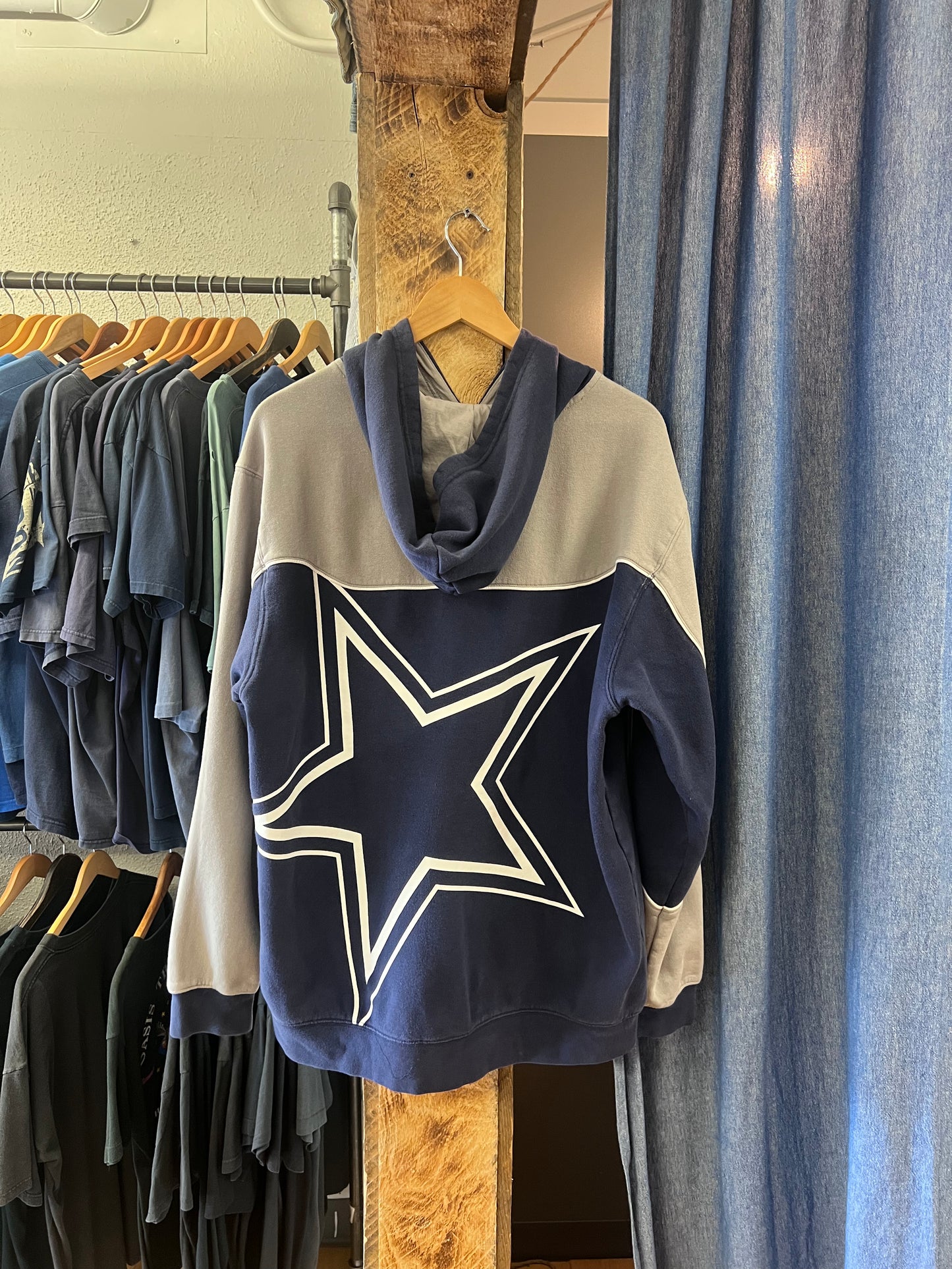 Vintage Dallas cowboys navy and grey hoodie - m
