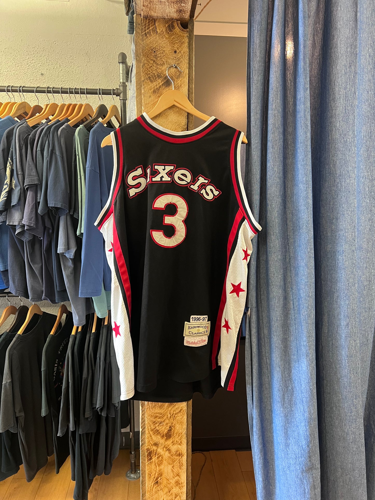 Vintage Hardwood classics Allen iverson sixers black jersey - Xxl