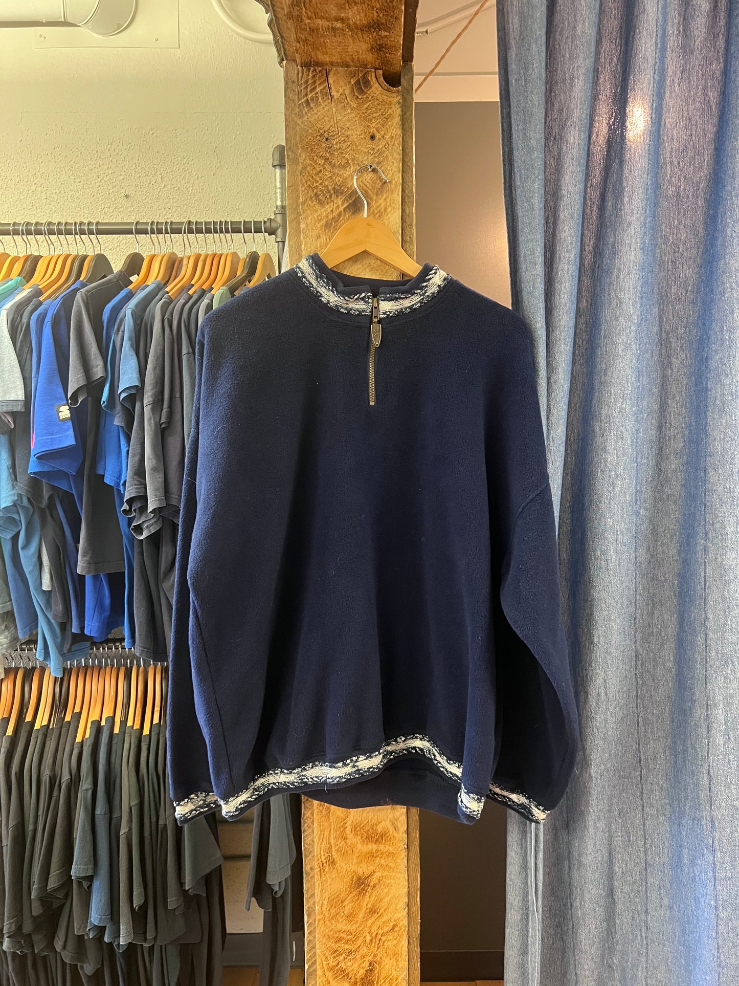 Vintage navy quarter zip sweater - XL