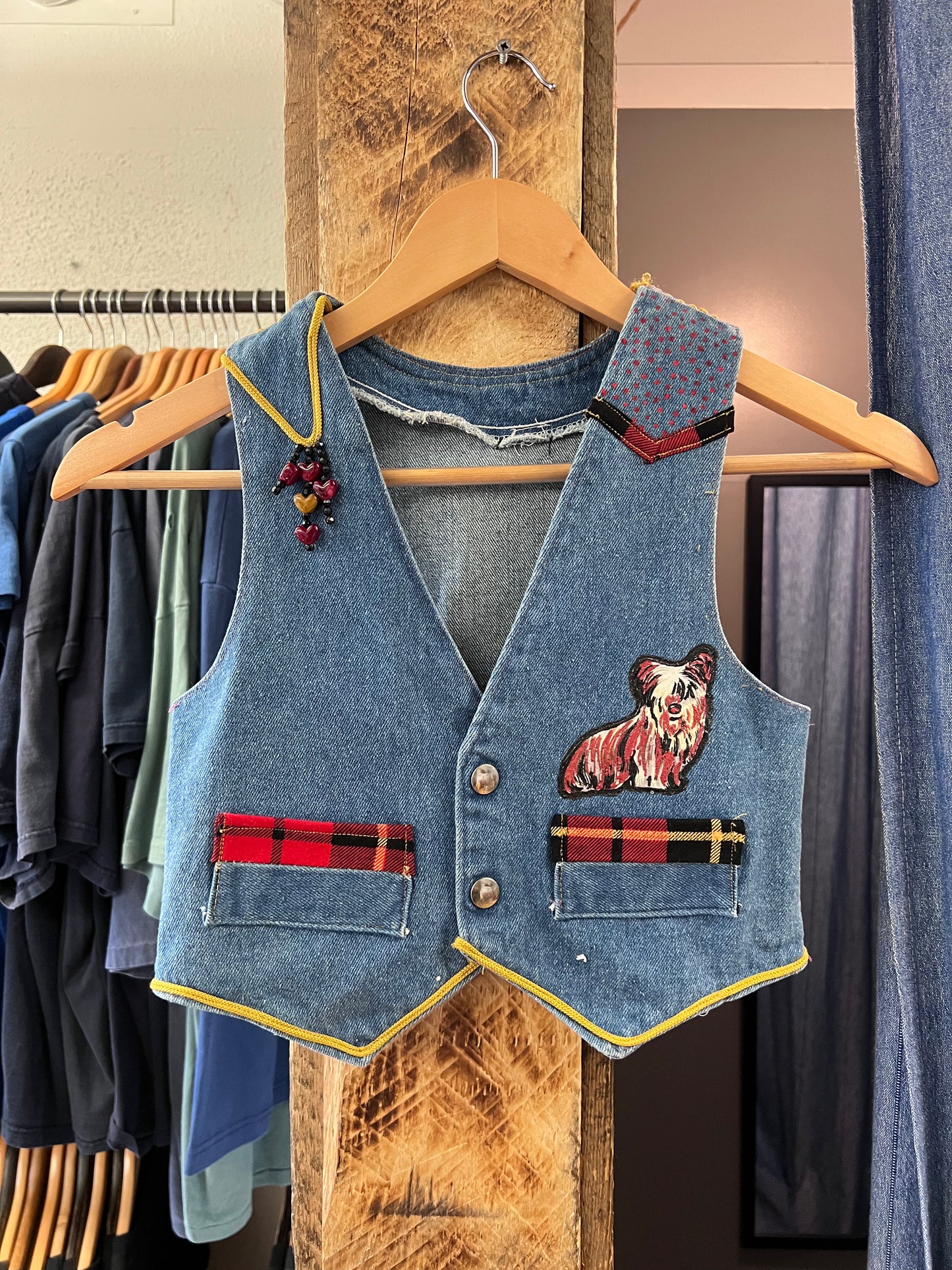 Vintage kids denim vest - xs