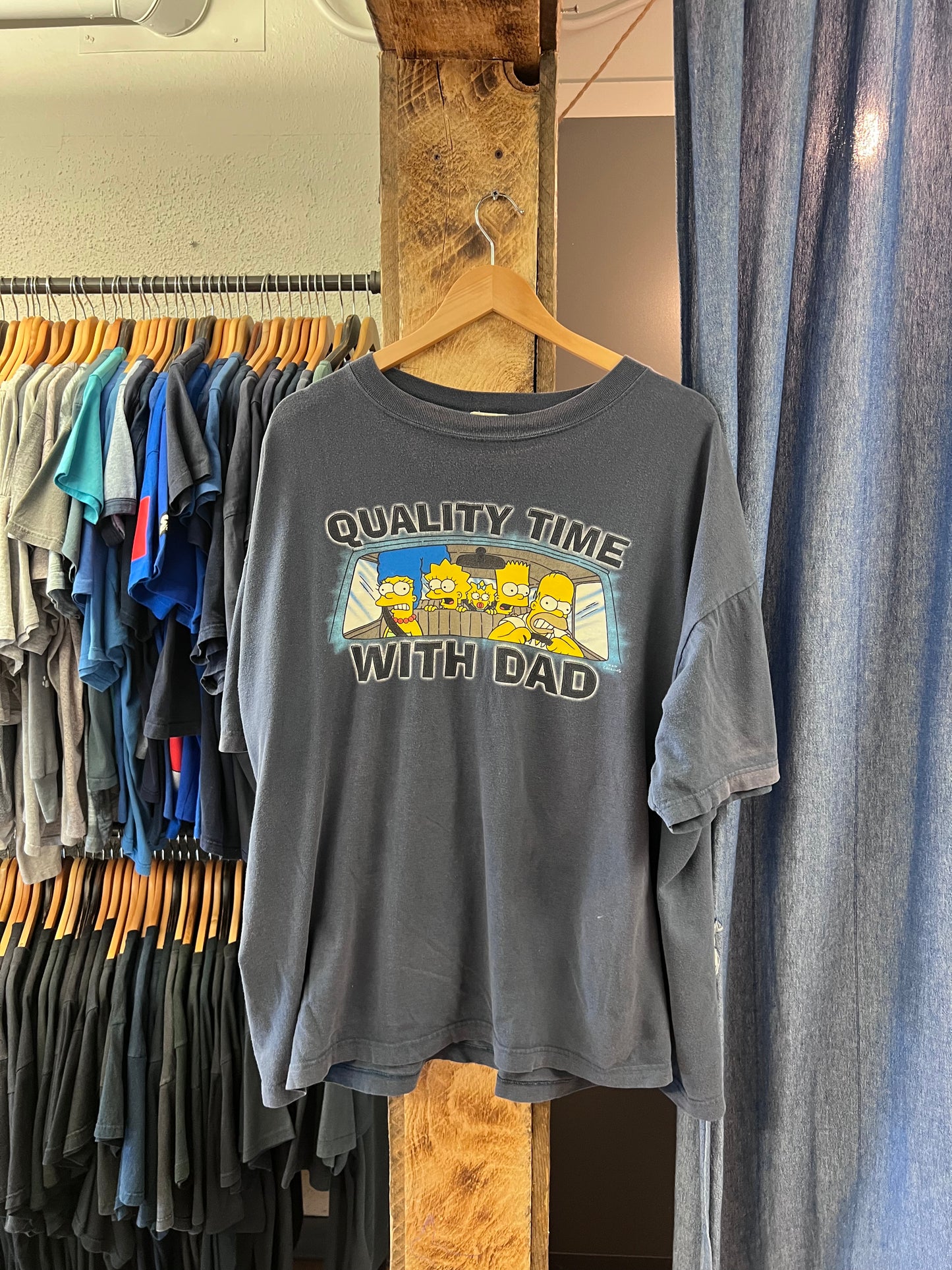 Vintage quality time with dad Simpson graphic grey tshirt - XXL