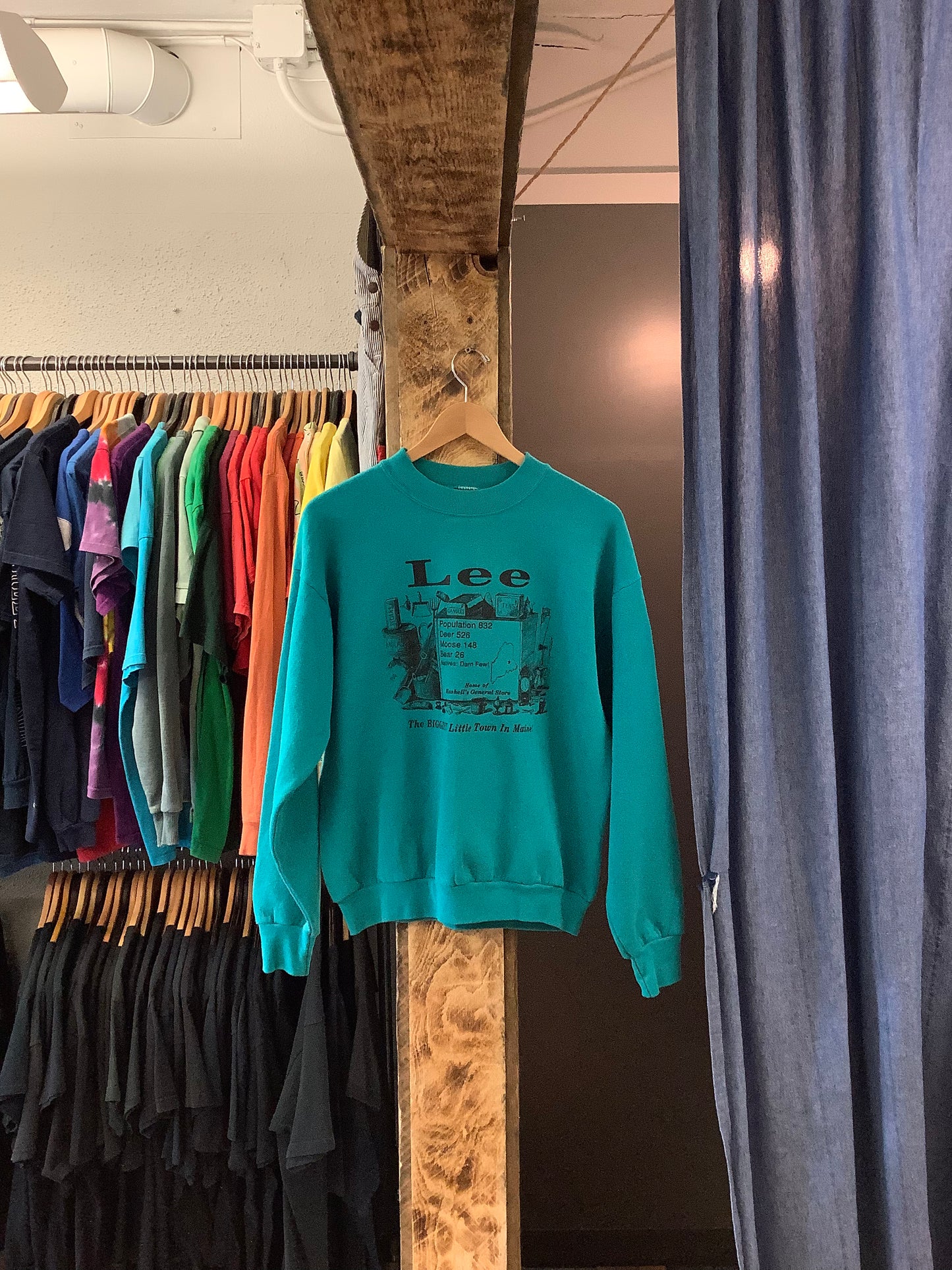 Vintage Fruit Of the loom teal crewneck - l