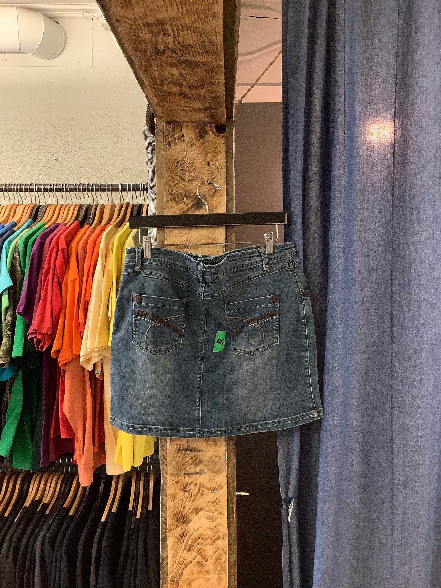 Vintage Liquid Blue Denim Skirt - 34
