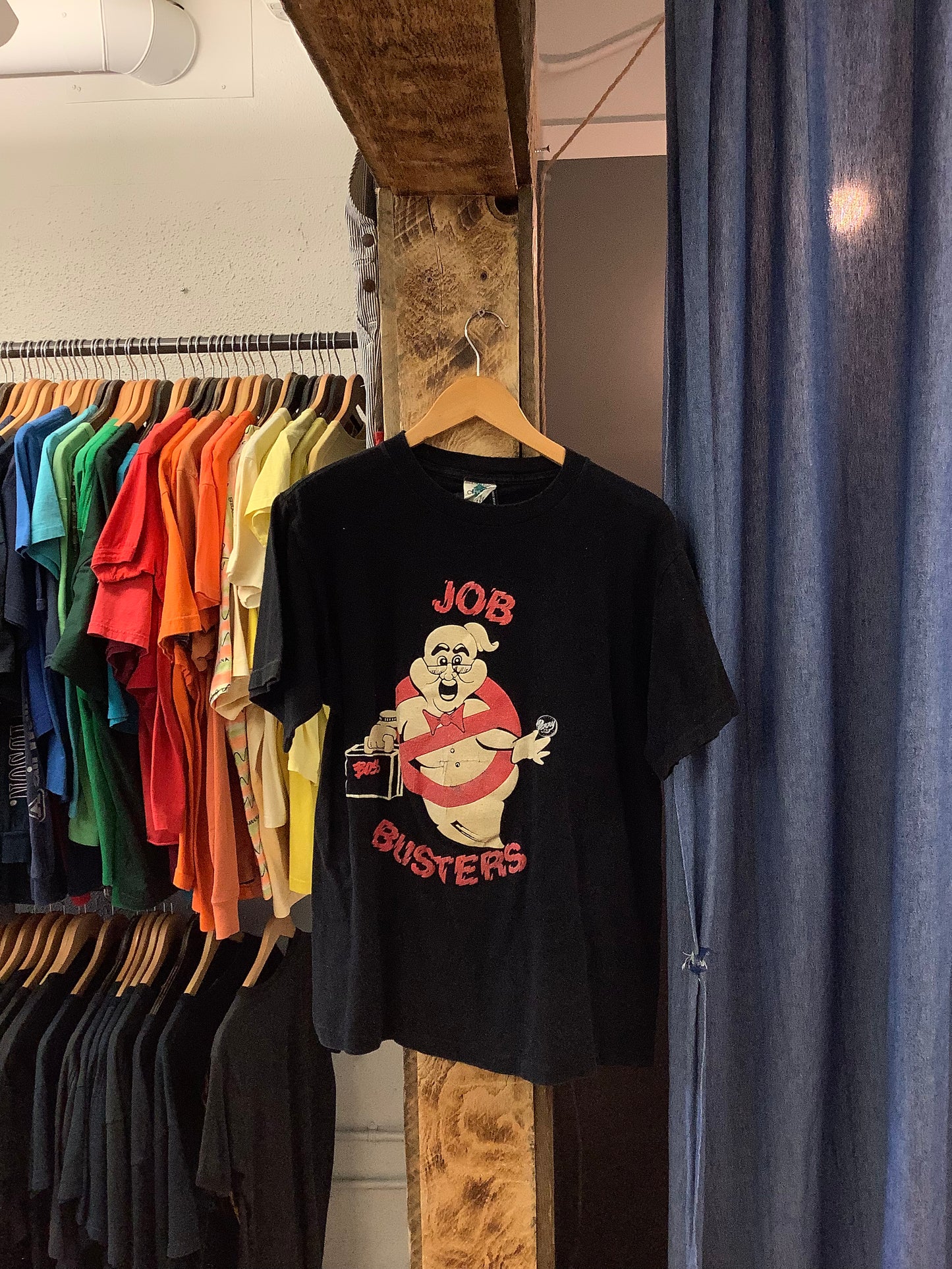 Vintage Job Busters Black Graphic t-shirt - l