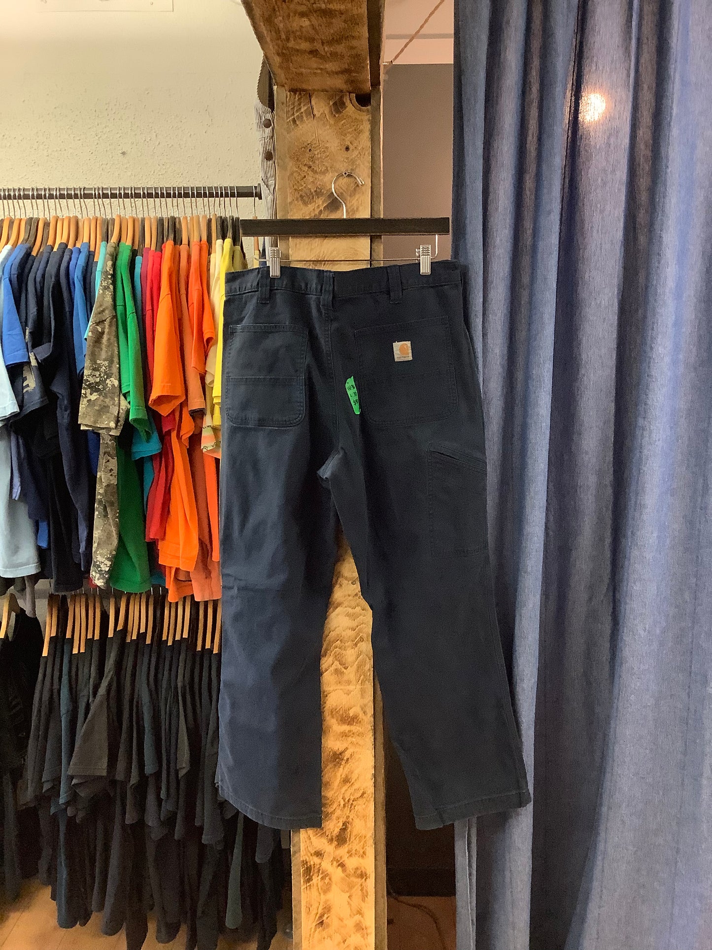 vintage carharrt relaxed fit navy casual pants - 36x30