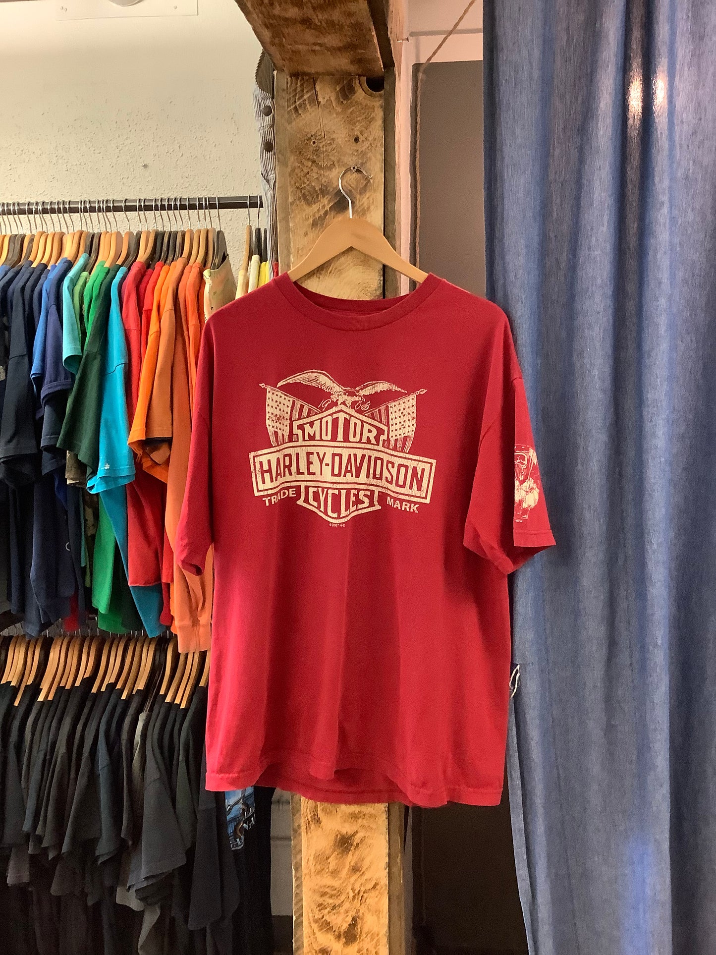 Vintage 2007 Harley Davidson Red Graphic T-Shirt - XXL