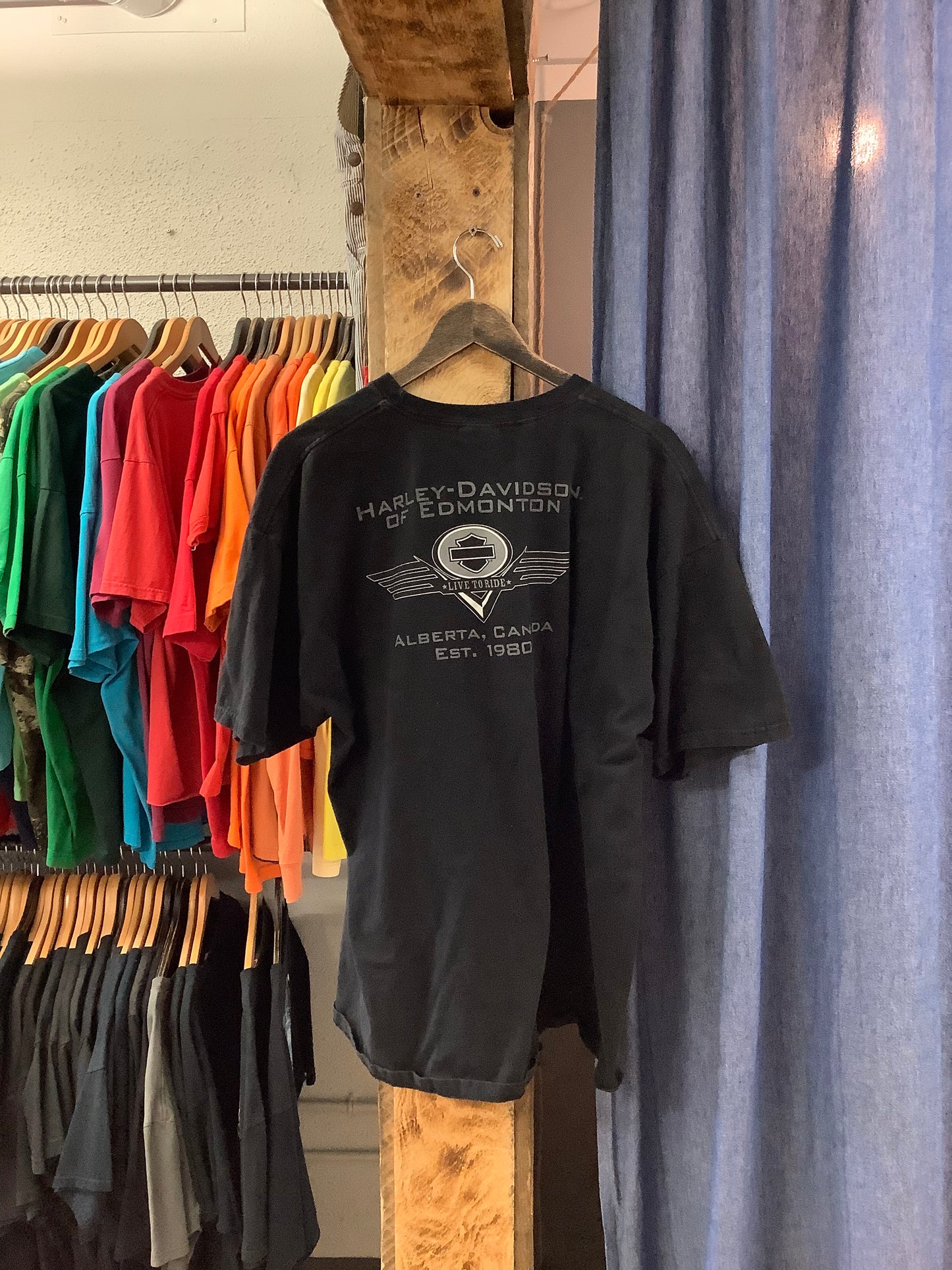 Vintage Harley Davidson of Edmonton black graphic t-shirt - XL