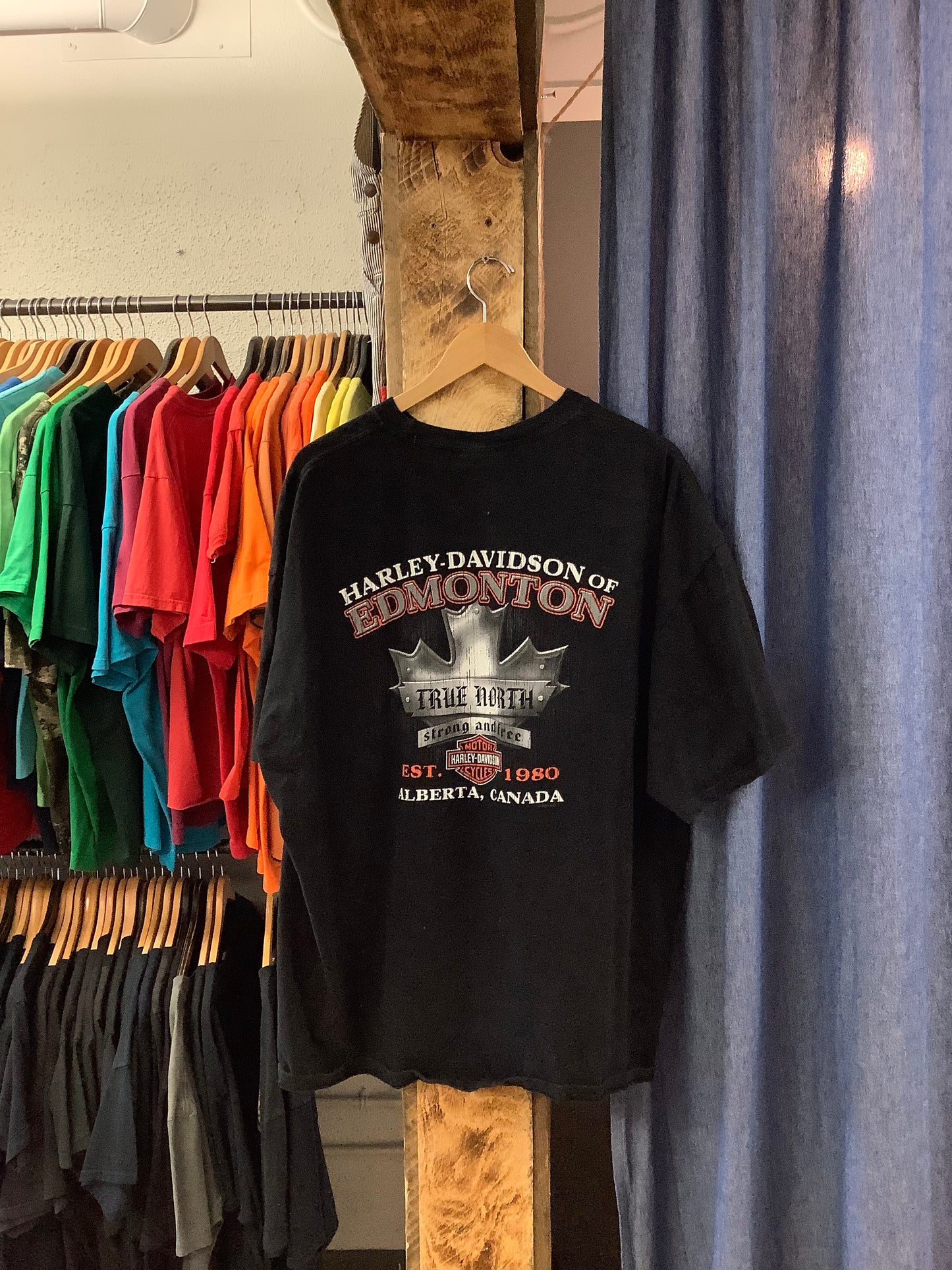 Vintage Harley Davidson Edmonton graphic black t-shirt - xxxl