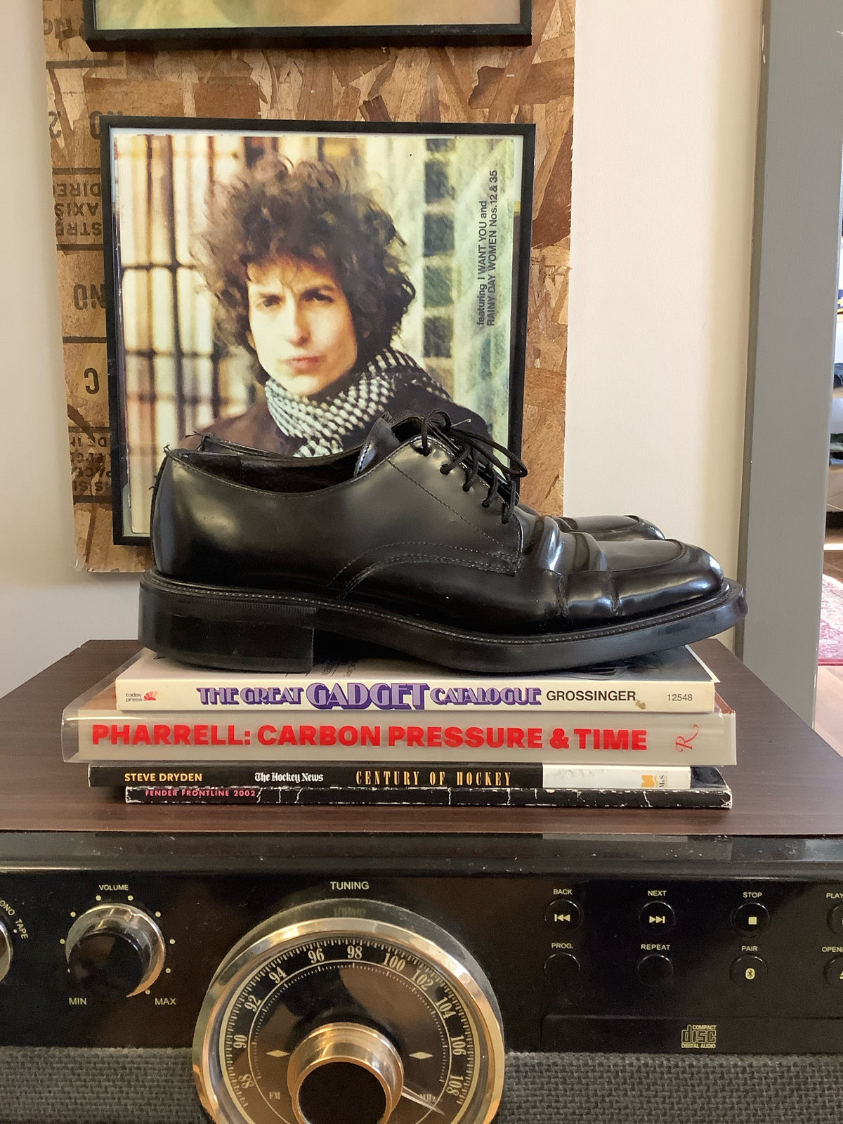 Vintage Black Leather Lace-up Dress Shoes - 11.5