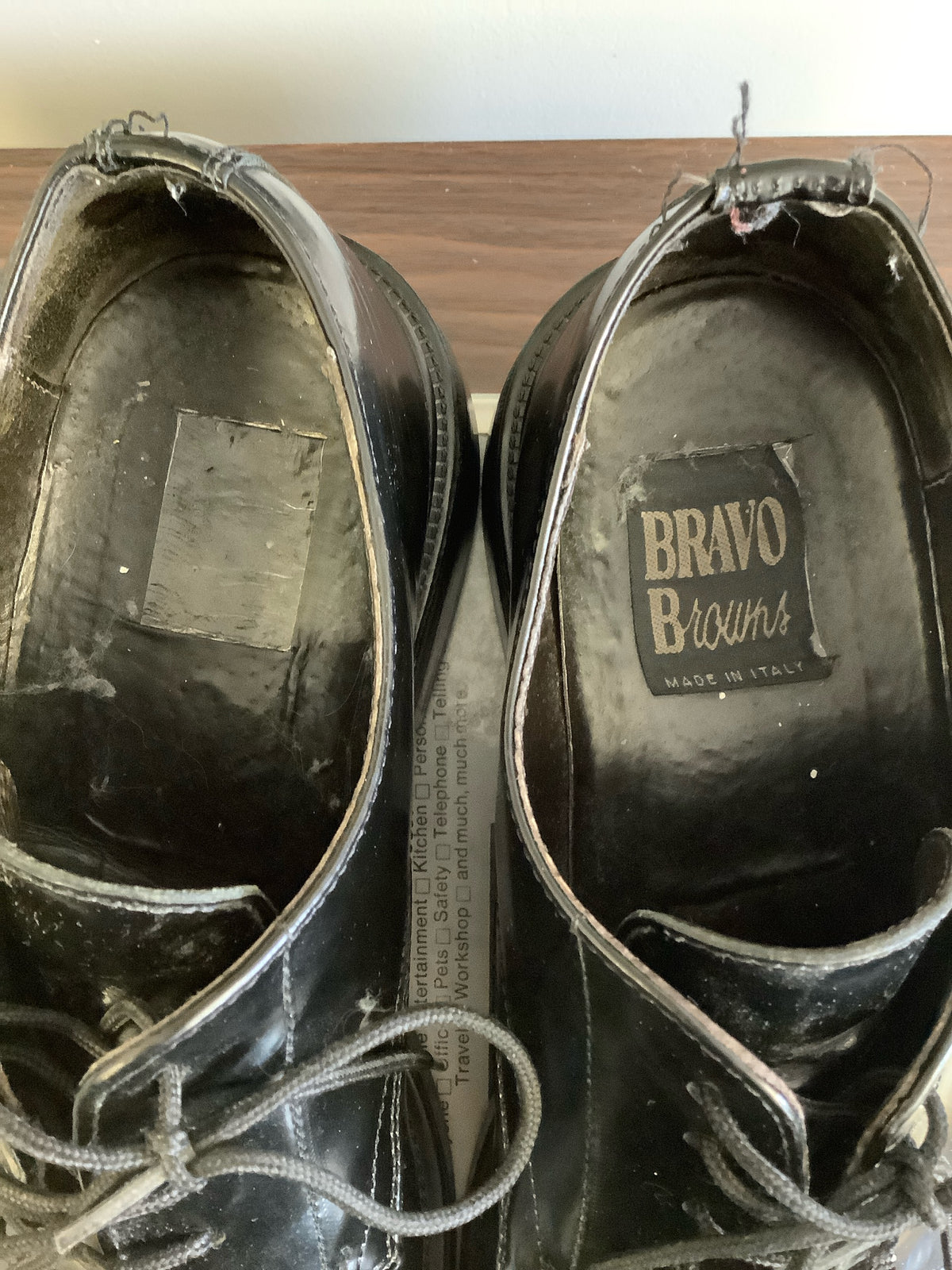 Vintage Black Leather Lace-up Dress Shoes - 11.5