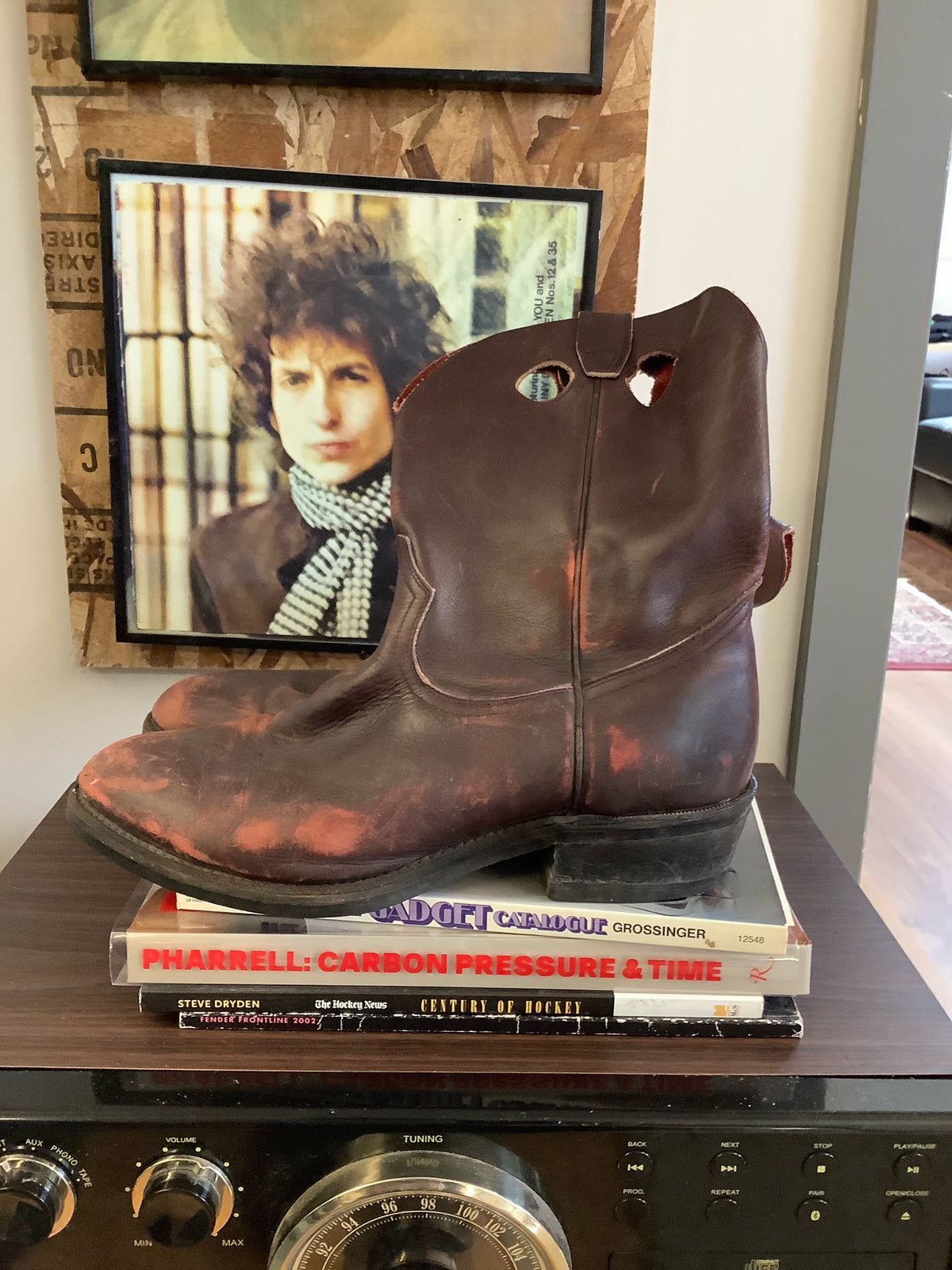Vintage Brown Leather Cowboy Boots - 12