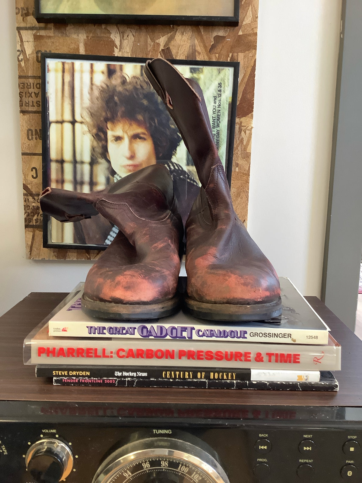 Vintage Brown Leather Cowboy Boots - 12