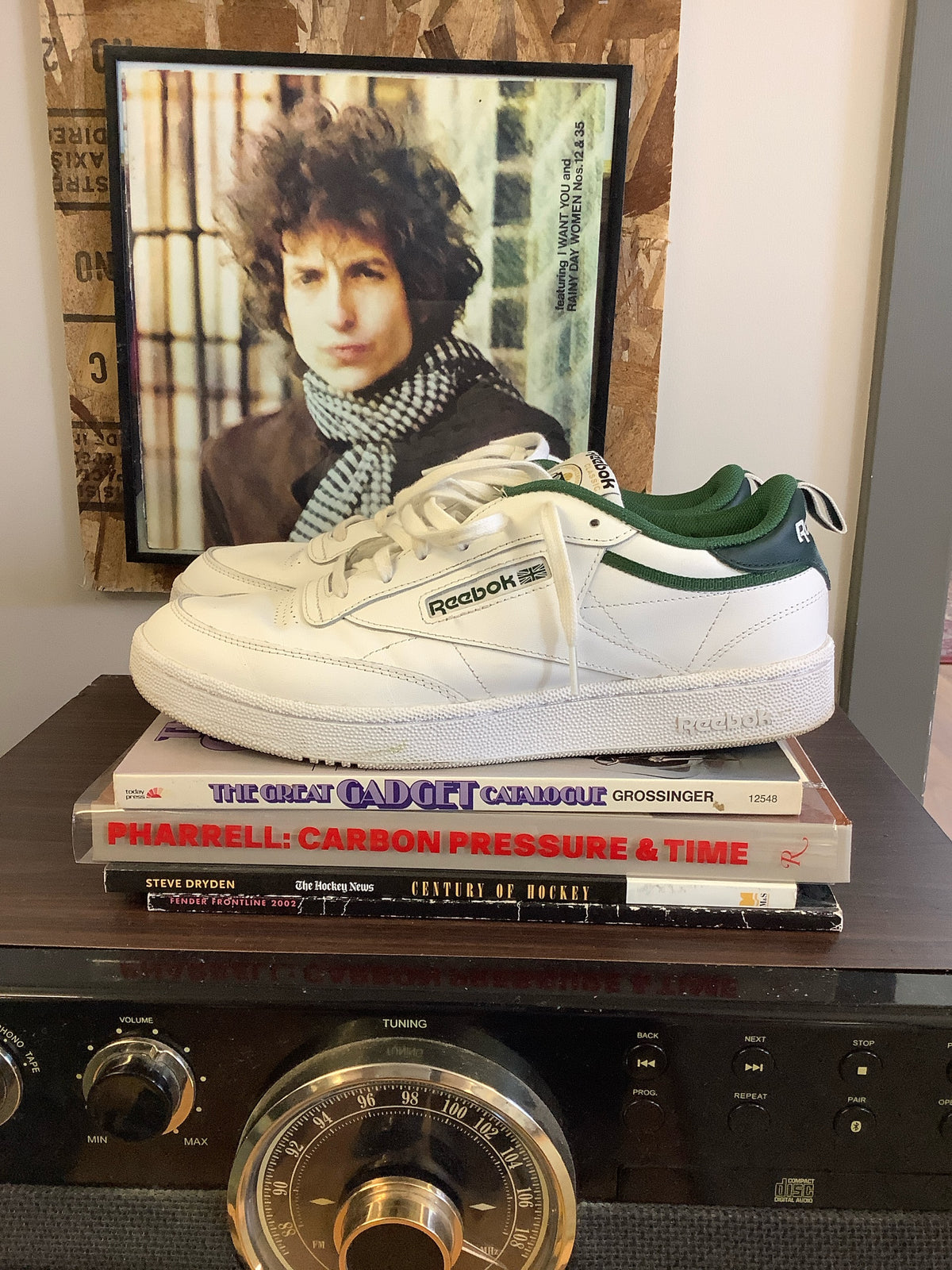 Reebok classic white/green leather sneakers - 11.5