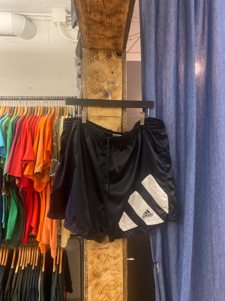 Vintage adidas black nylon shorts - m