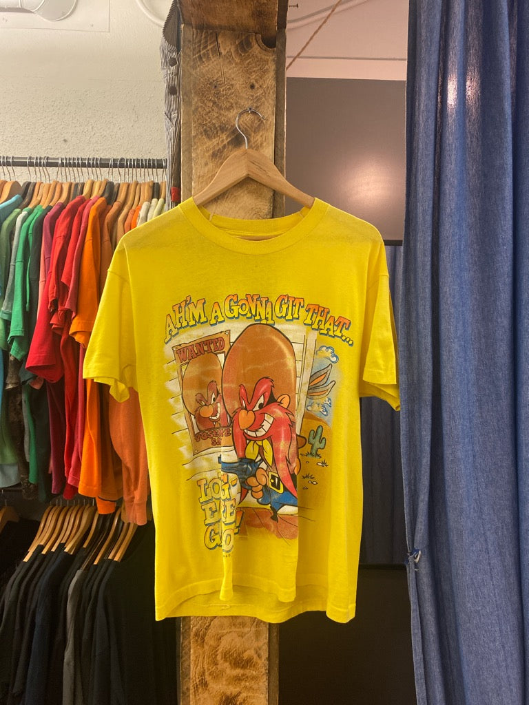 Vintage 1989 looney tunes yellow graphic T-shirt - XL