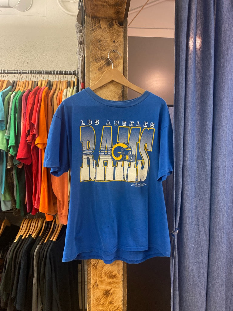 Vintage 1990 Starter Los Angeles Rams Blue Graphic T-shirt - L