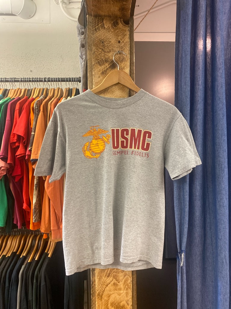 Vintage usmc grey graphic T-shirt - m