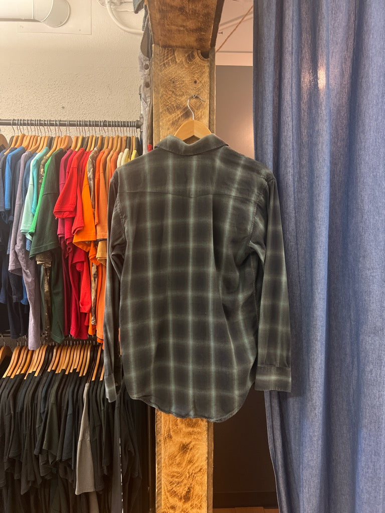 Vintage Panhandle Pearl Snap Green and Black Flannel Shirt - s
