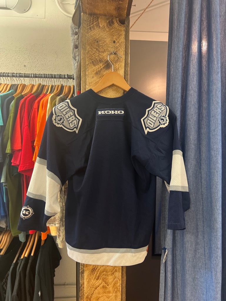 Vintage Kids Oilers Navy Jersey - XL