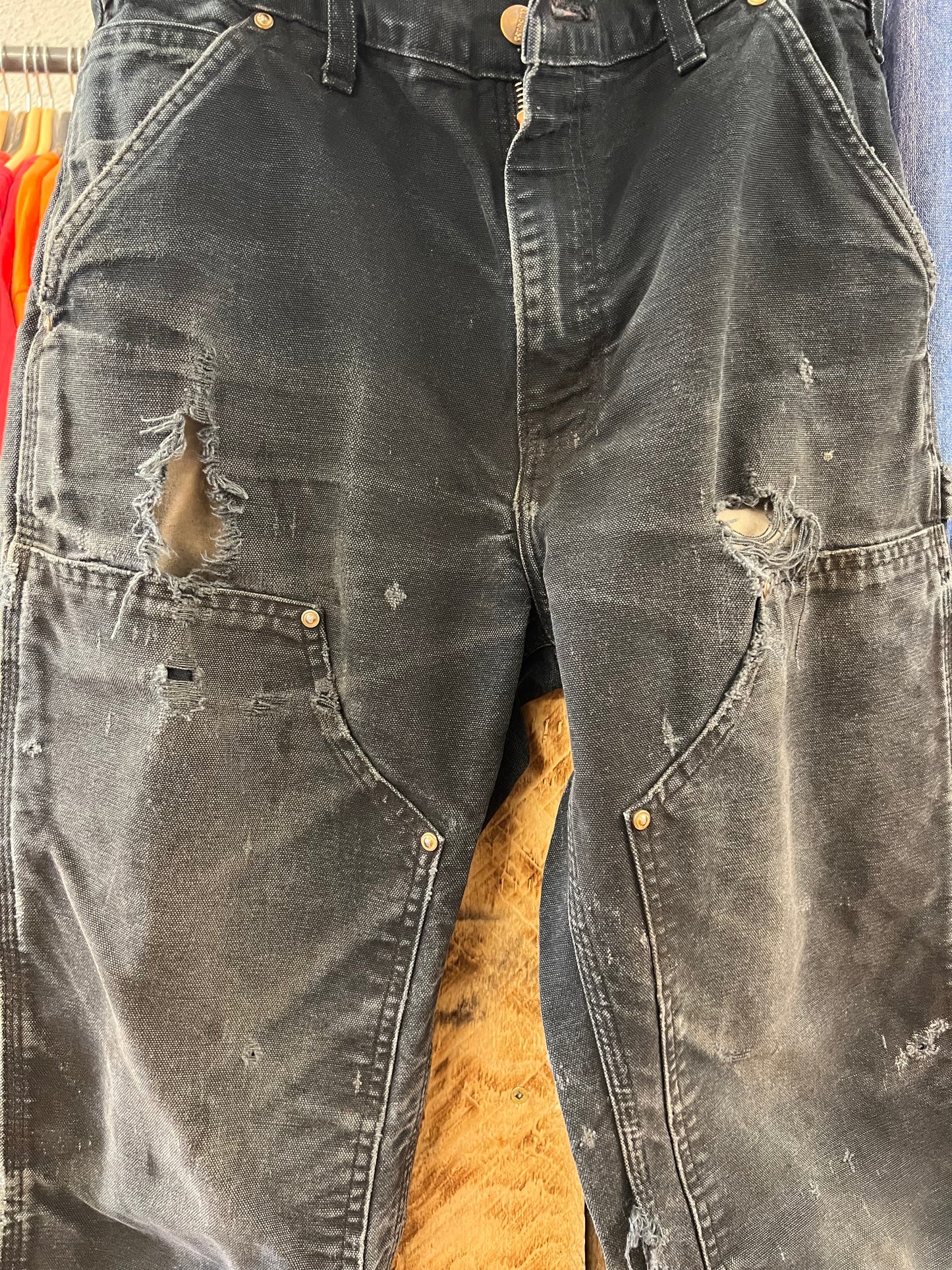 Vintage carharrt black distressed carpenter pants - 30x30