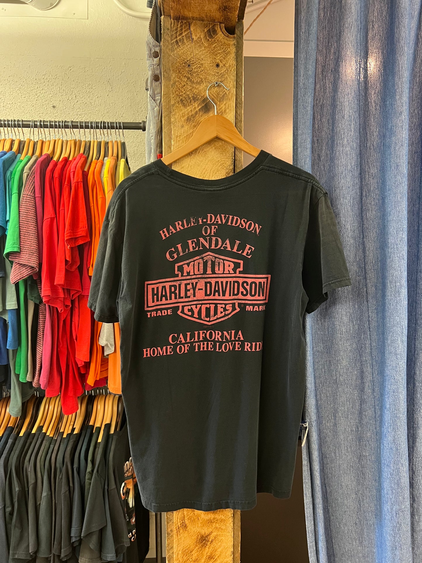 Vintage Harley Davidson of Glendale California black graphic T-shirt - XL