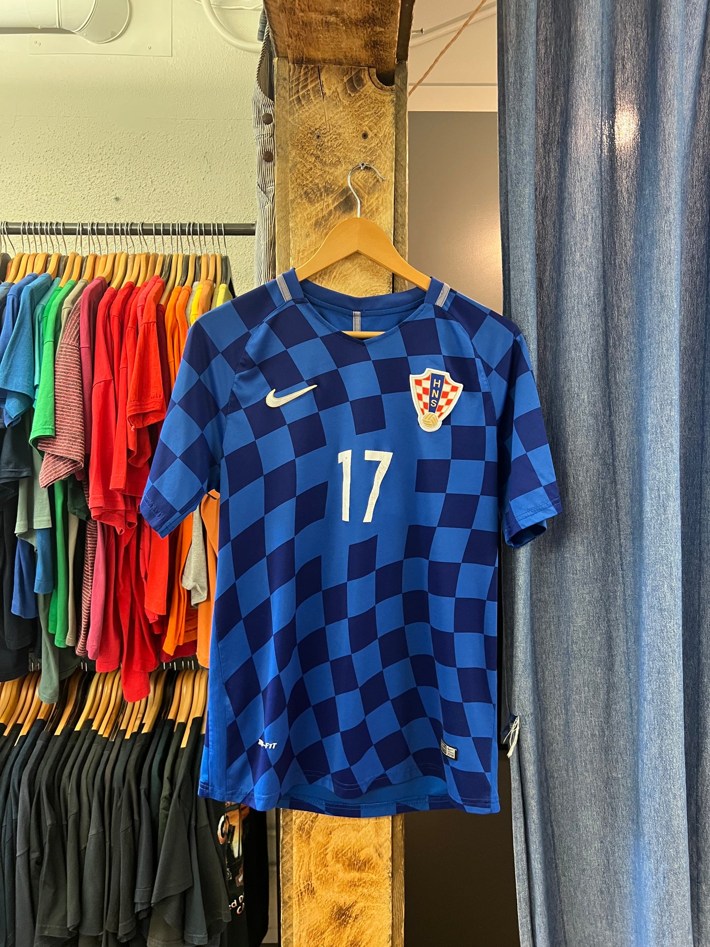 Nike #17 Hrvatska Croatia Blue Soccer Jersey - L