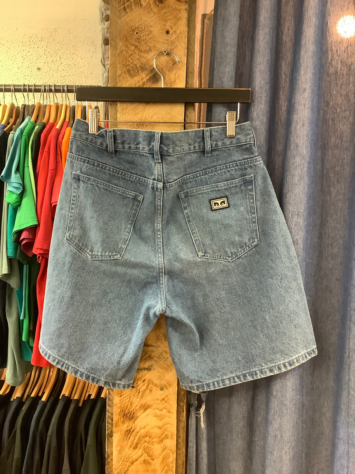 Obey Light Blue Denim Jean Shorts - 28