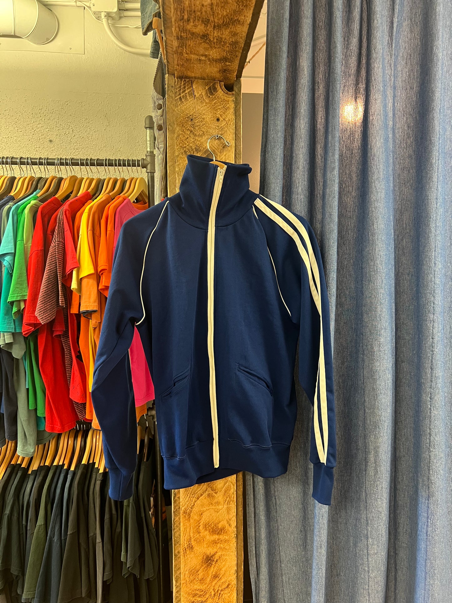 Vintage navy blue zip up jacket - XL