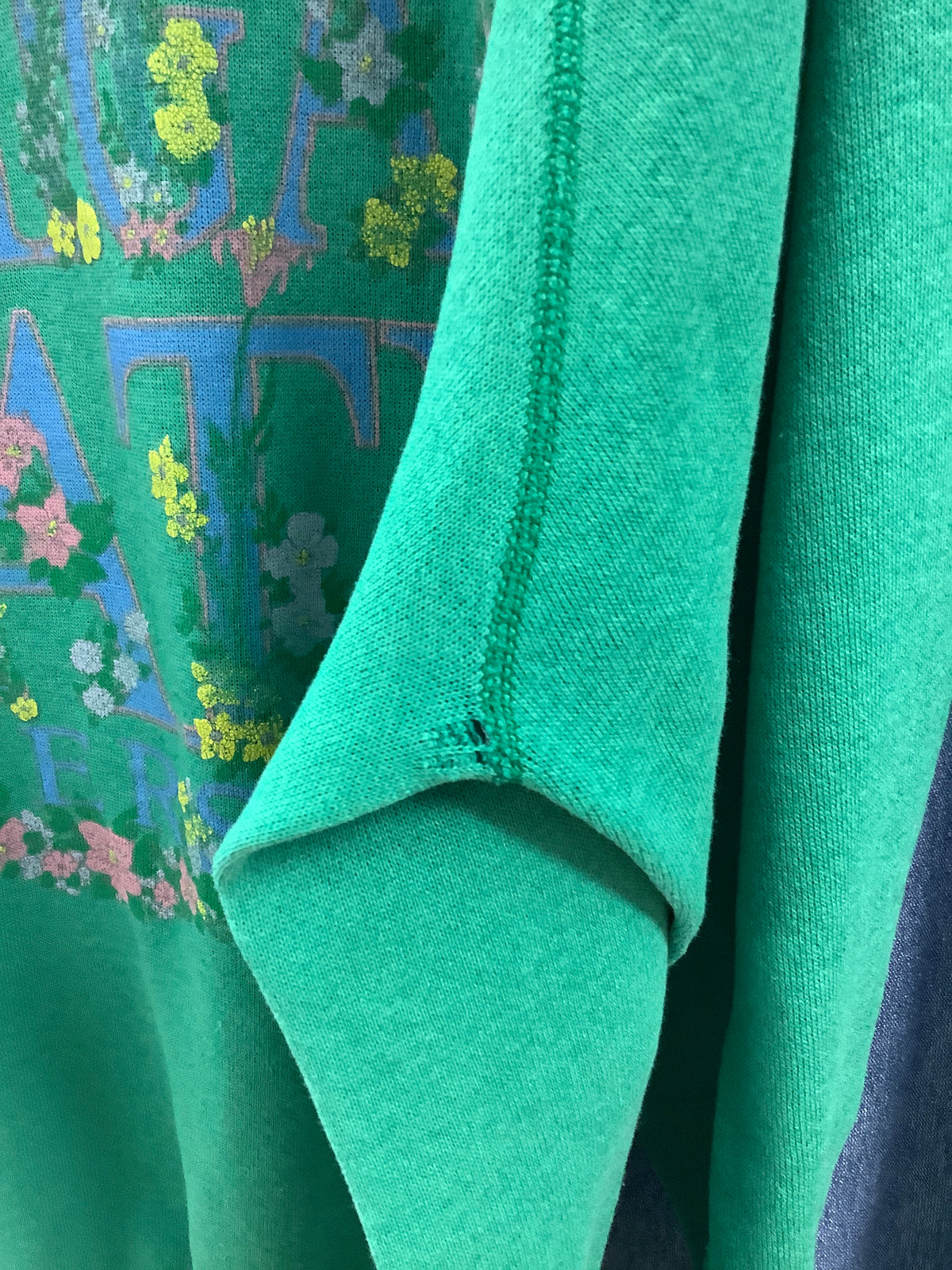 Vintage Michigan State Floral Green Sweater - L
