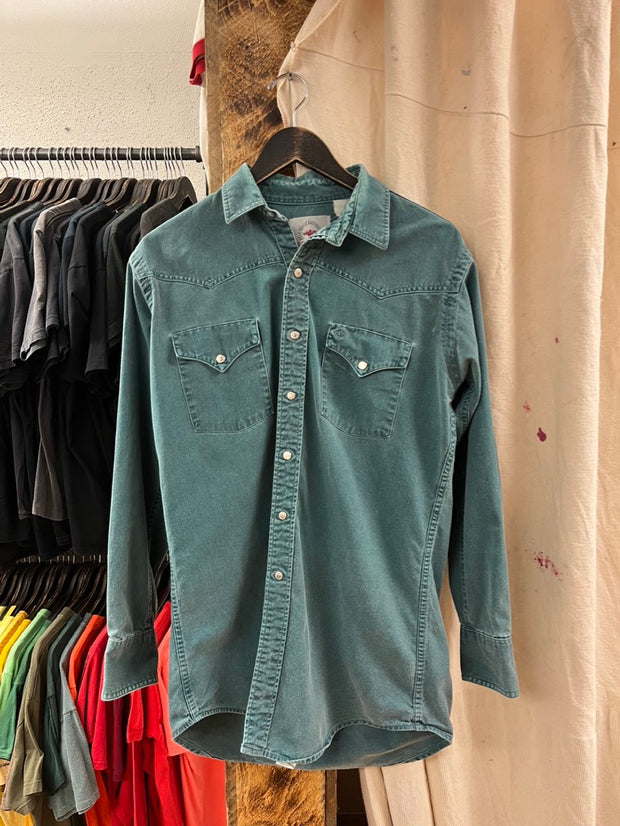 Vintage Mid West Garment Green Button Up - M