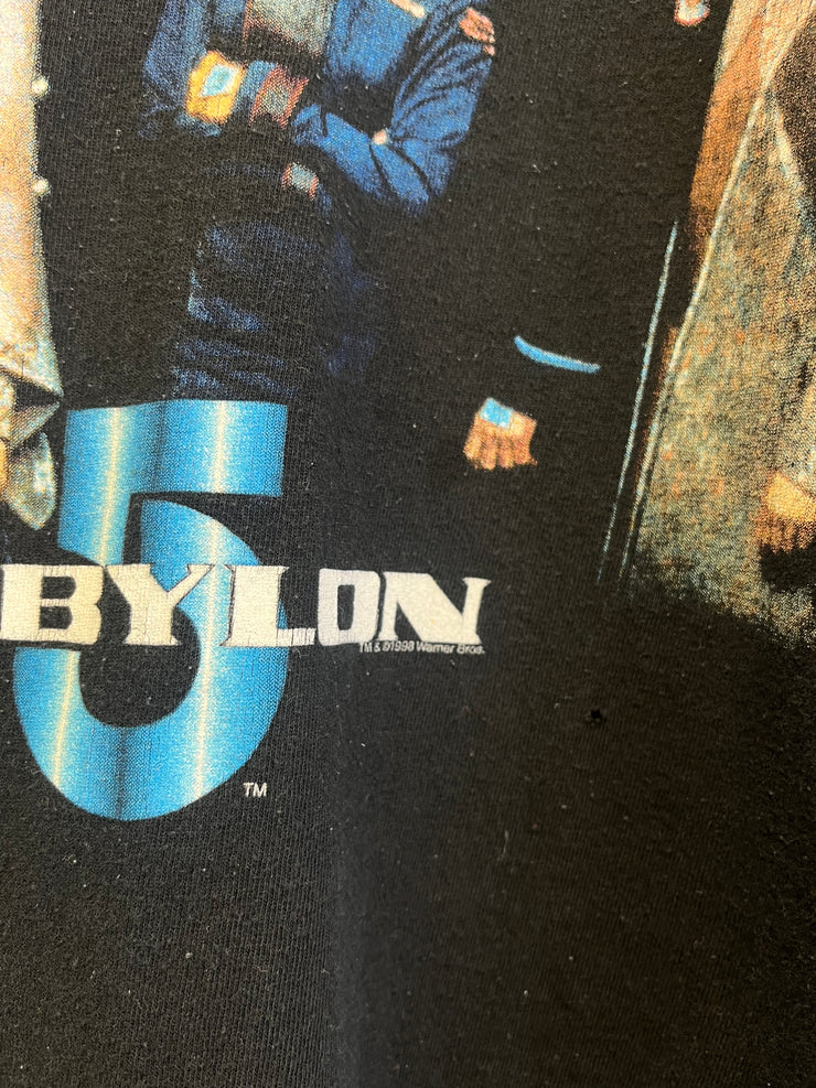 Vintage 1998 "Babylon" 5 Black T-shirt - XXL