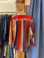 Vintage Nautica Striped Red/Green Button-Up Shirt - M