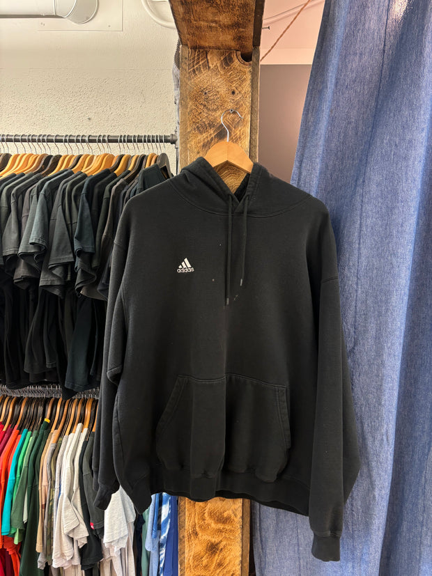 Vintage Adidas Black Hoodie - L