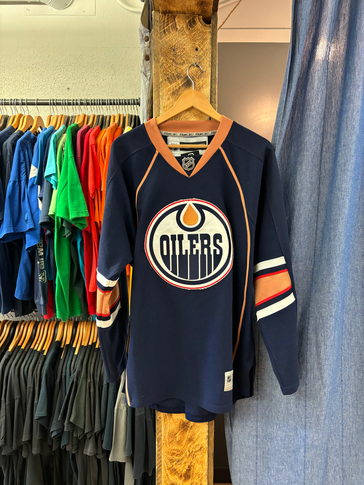 Vintage Edmonton Oilers Navy Jersey - L