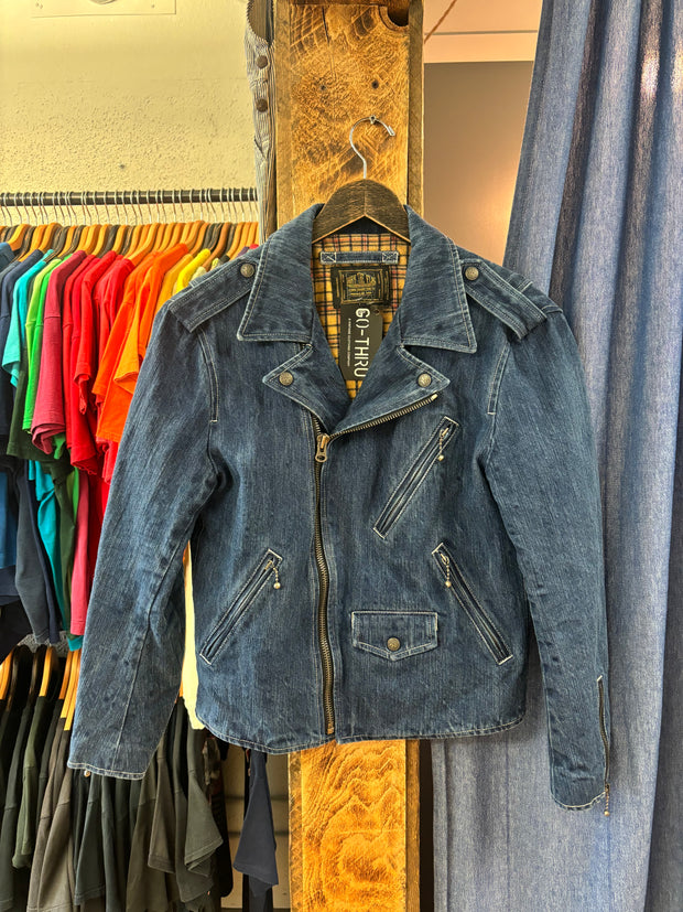 Carry The Flag Moto Denim Jacket - M