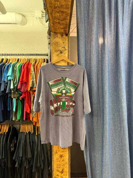 Vintage grey cup graphic lavender t-shirt - XL