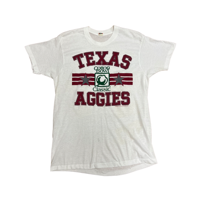 Vintage Texas Aggies Cotton Bowl Classic White T-shirt - XL